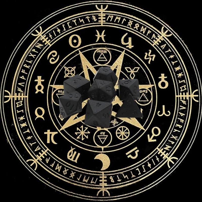 7x Polyhedral Multi Faces Acrylic Dices Game Props Educational Toy Digital Dices