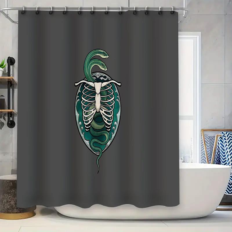 

Gothic Serpent Body Horror Shower Curtain Dark Fantasy Art Macabre Decor Ethereal Halloween Spooky Room Divider Home Accent W60H190(CM)-1 Pcs