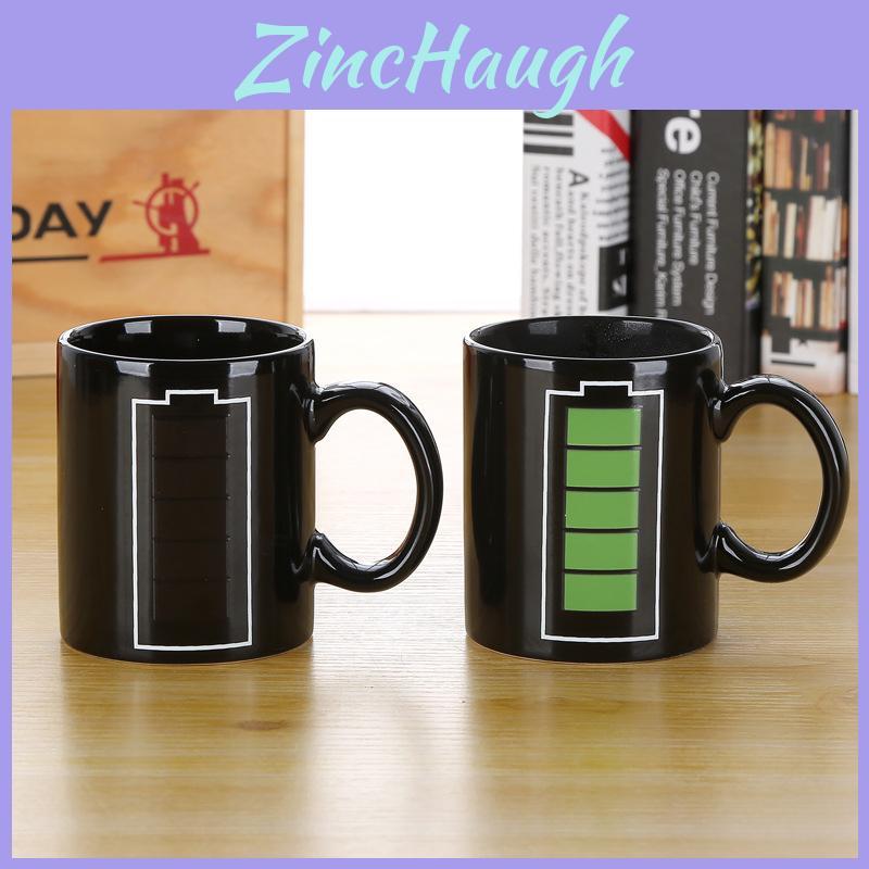 Color Shift Coffee Cup With Light Bulb Tetris Battery Pattern For Office And Home Use