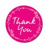 Darling Souvenir 1.6 Inches Round Rose Hand Draw Floral Wreath Black Thank You Stickers-45