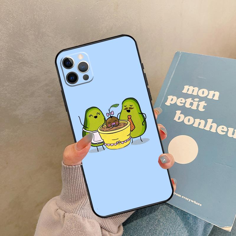 Cute Avocado Case For 17 Air iPhone 16 15 14 13 12 11 Pro Max 12 mini XR 15 16 Plus 16e Back Cover Shell