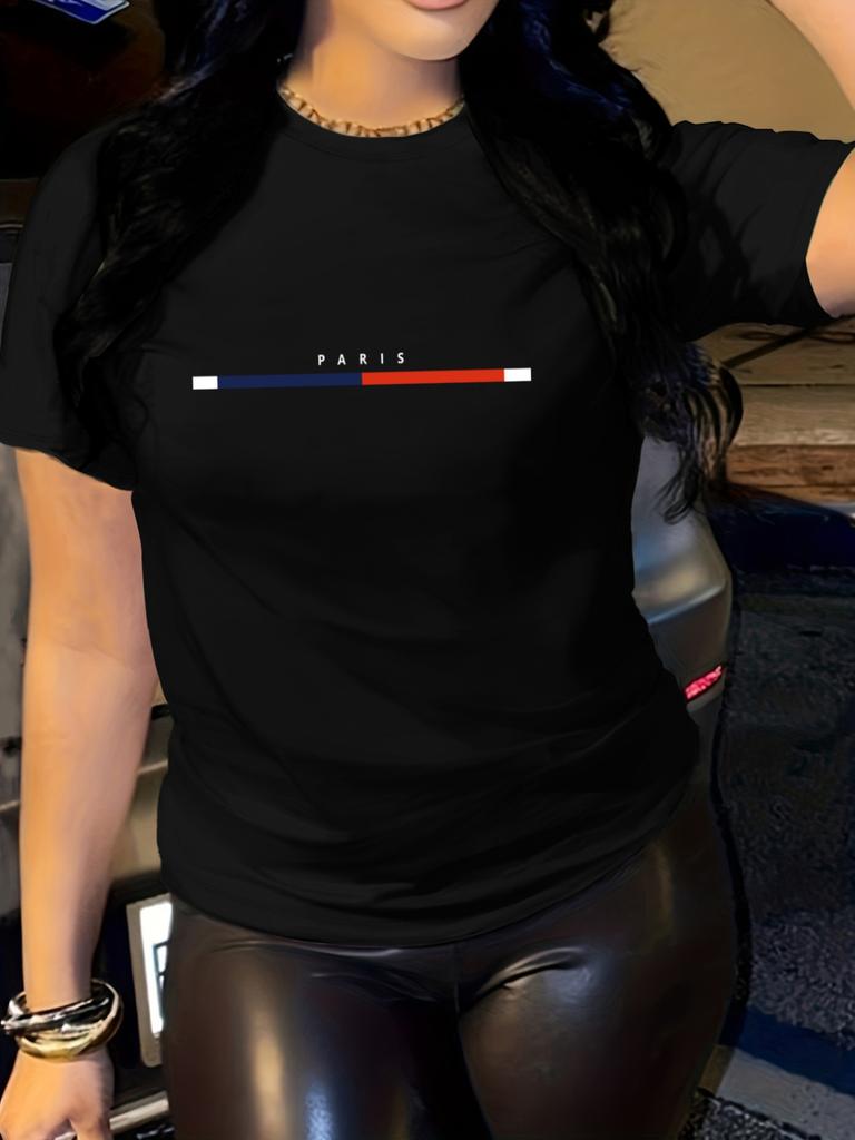 Europäische Größen Calvin Damen Grafik-T-ShirtLässiges Elegantes Design mit Kräftigem Print / Bequem Stilvoll für den Sommer / Damen T-Shirts