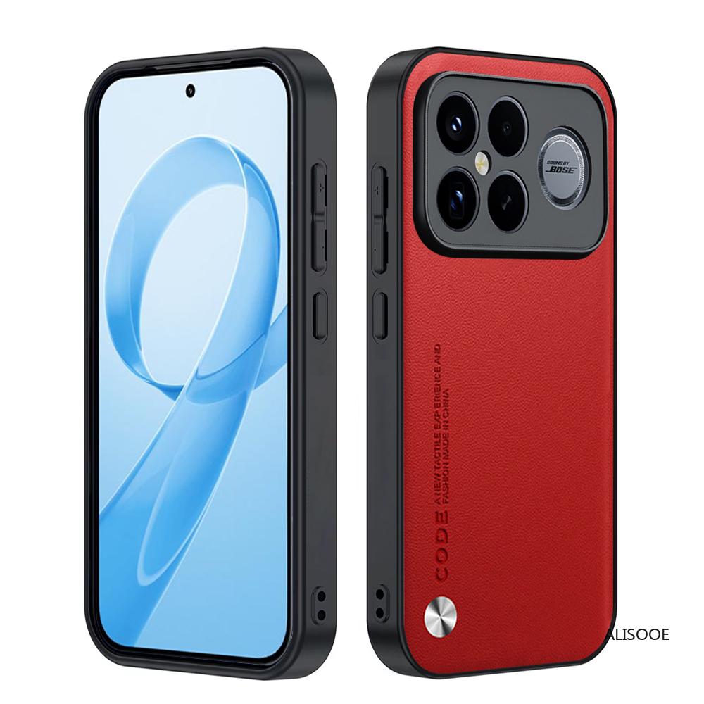 Leather Funda for Xiaomi POCO F8 Ultra Case Cover Fashion Fiber Texture PU-Leather Protection Shockproof Back Capa