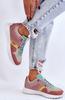 Big Star LL274422 women's shoes pink and mint suede sports sneakers