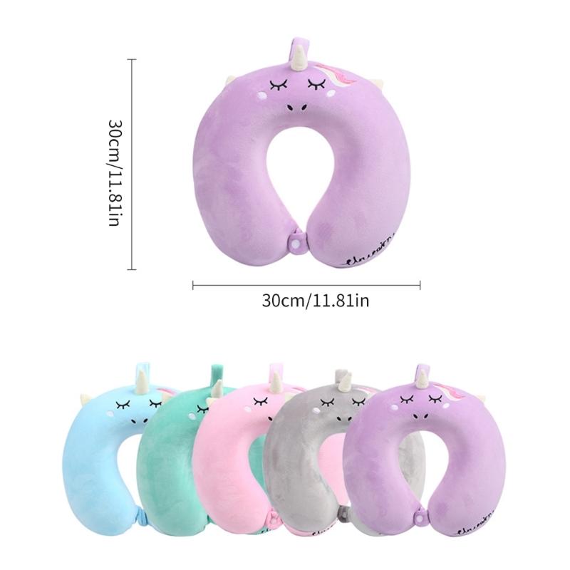 Set Cuscino da Viaggio per il Collo e Mascherina per gli Occhi con Unicorno a Forma di U per Ufficio Viaggio Riposo Cuscino Morbido per Donne Uomini Bambini Assistenza Sanitaria