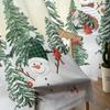 Christmas Snowman Snowflake Sheer Curtains for Living Room Decoration Window Curtains Kitchen Tulle Voile Curtains