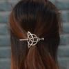 Celtic Knot Silver Hair Clips Vintage-Inspired Hair Claws for Women Symbolic Barrettes for Long Hair Braids