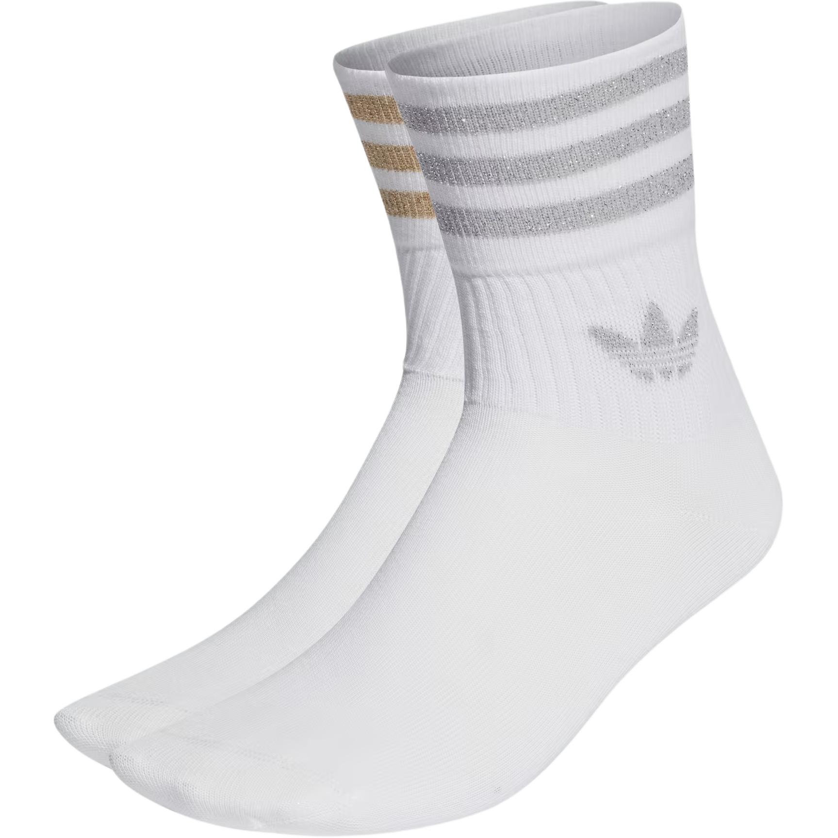 Adidas Originals Crew Socks Women s 2 Pack Gold+Silver HK0300 M