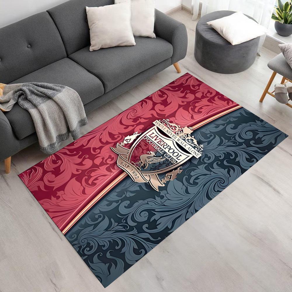 Liverpool FC Crest Floor Rug Office Rug Suitable for Decorate Room Outdoor Study Room Playrooms Antislip Carpet Anime Office Decor