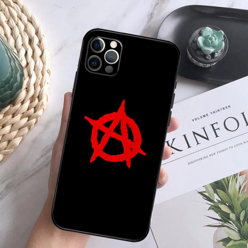 

Anarchy Symbol A Phone Case For iPhone 16 15 14 13 12 11 Pro Max 12 13 Mini 7 8 16 Plus X XR XS Max Cover iPhone 7 8