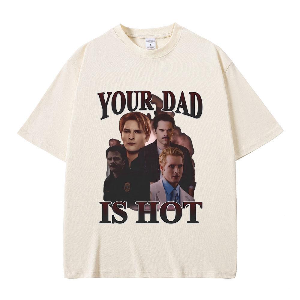 Tu Papá Está Caliente Crepúsculo Charlie y Carlisle Camiseta Estampada Hombre Mujer Moda Clásica Vintage Camisetas Hombre Casual Camisetas Oversize