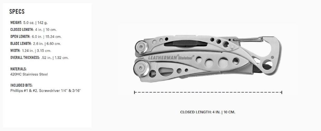 Leatherman YL830921 Skeletool Multifunktionswerkzeug 7 Funktionen (7454)