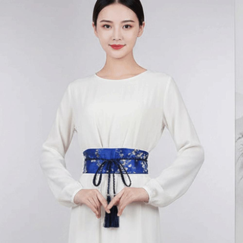 Retro-pattern Hanfu Waistband Embroidered Ethnic Girdle Embroidery Corset  Culture Fan