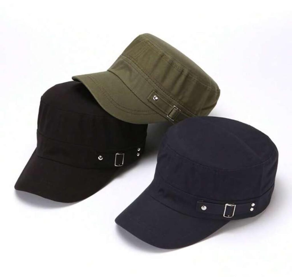 Sproutsy Men's Vintage Flat Top Work Cap (Black)