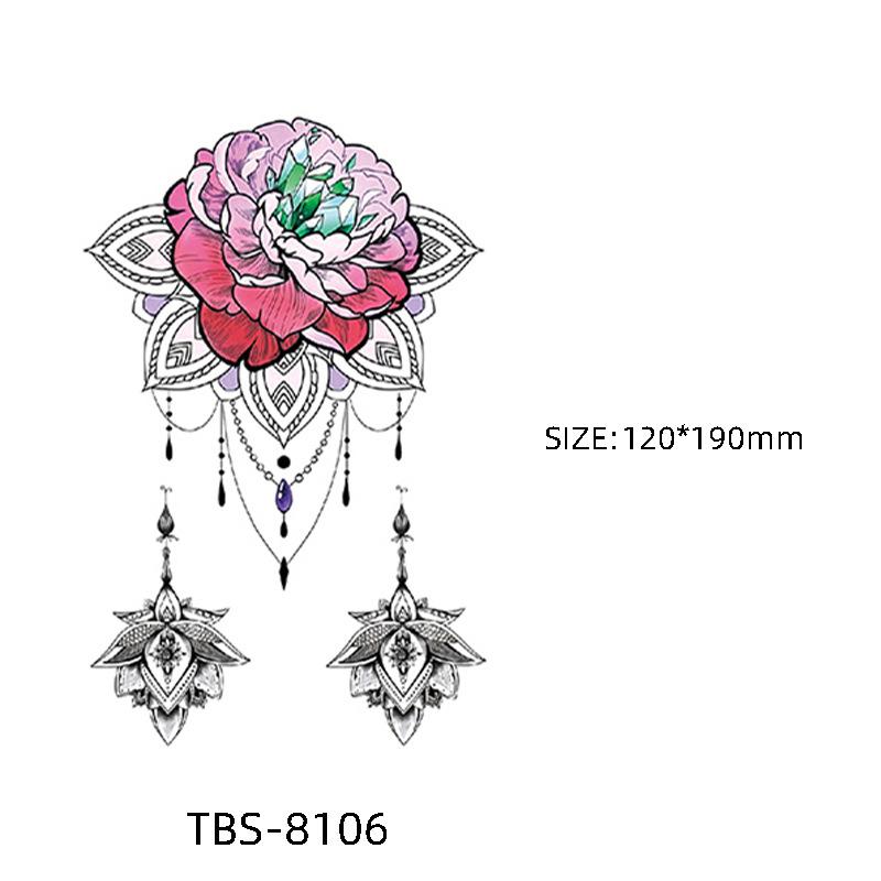 Waterproof Semi-Permanent Black & White Totem Flower Tattoo Stickers