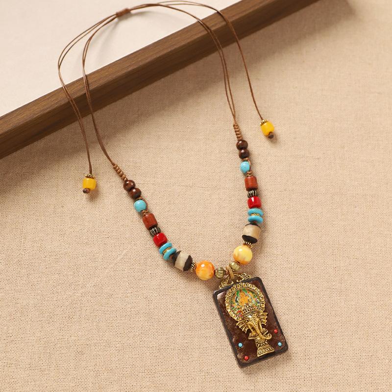 Necklace Nepalese Thangka Pendant Tibetan Retro Exotic Niche Long Sweater Chain Women