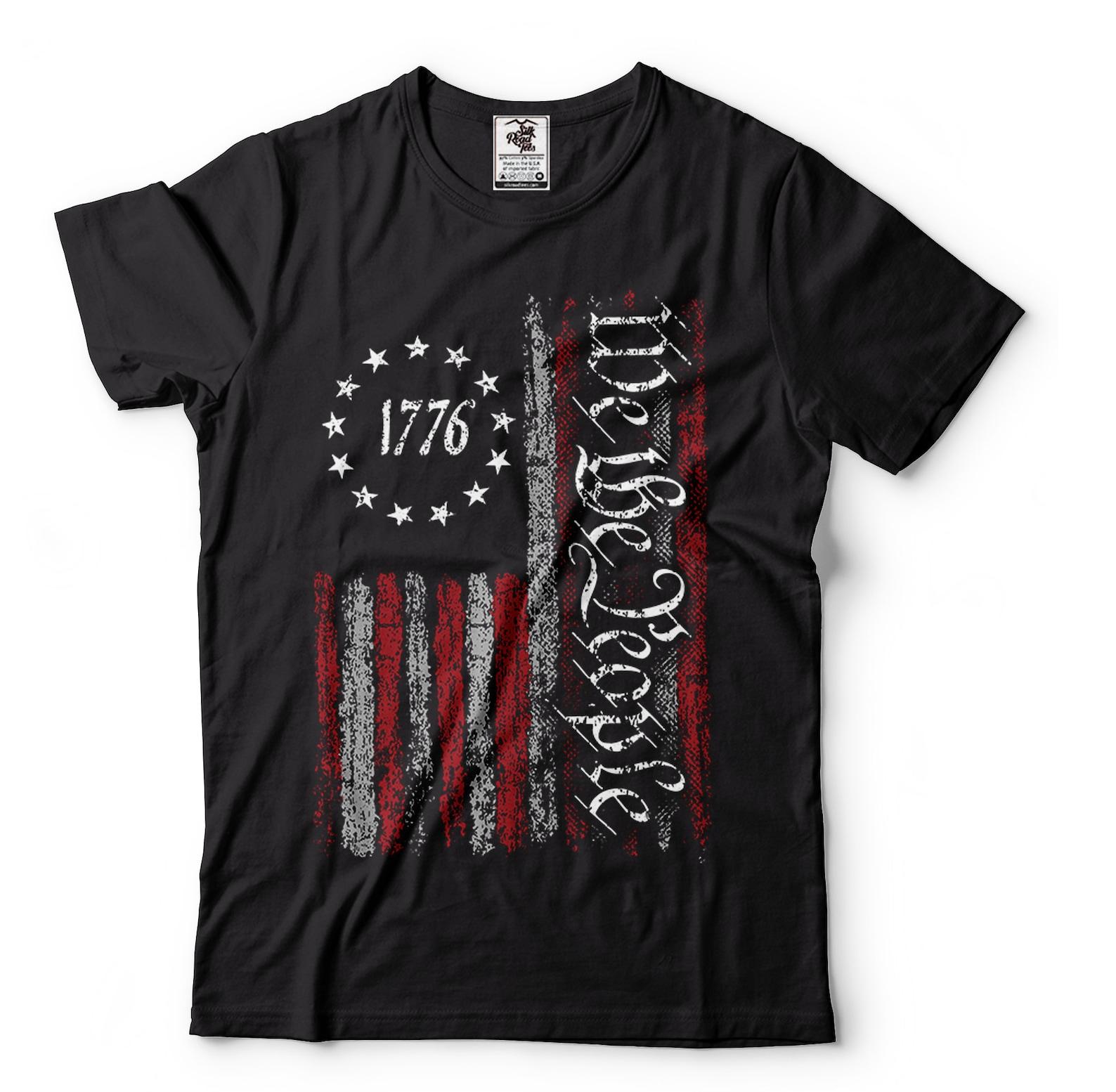 We the People T-Shirt: US Constitution, 4th of July USA Flag Tee 4XL