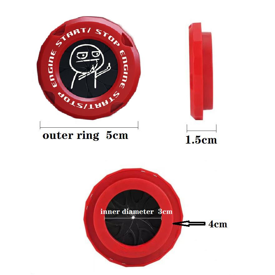 Car Ignition Switch Cover One-touch Start Button Rotating Protective Cap,Motorcycle Start Stop Ring Decoration Interior Sticker