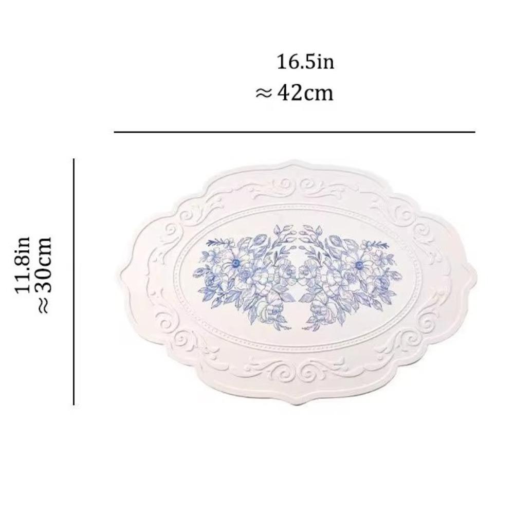 

3D резная термостойкая подложка с цветочным узором овальная цветочная подставка для столовых приборов ретро-посуда подставки под чашки