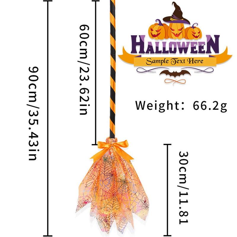 Halloween Witch Broom Dress Up Dance Party Supplies Cosplay Plastic Flying Broomstick Props For Masquerade Halloween