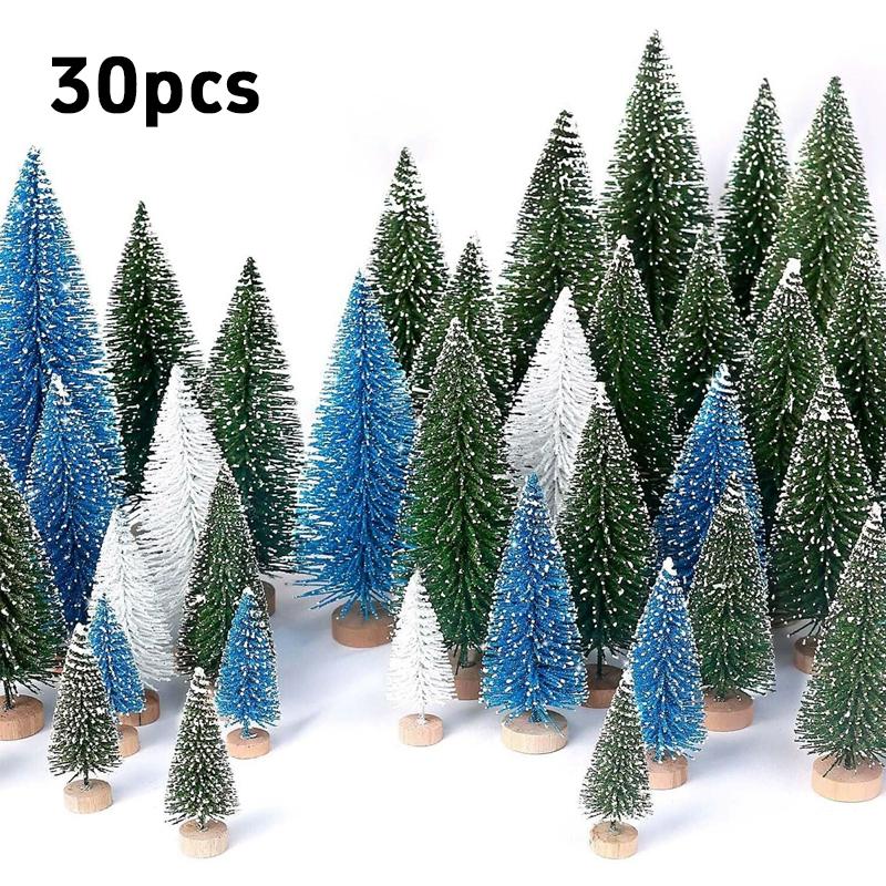 8/12pcs Mini Wooden Christmas Trees Artificial Christmas Tree For Xmas Tabletop Ornaments Christmas Decorations 2025 Navidad