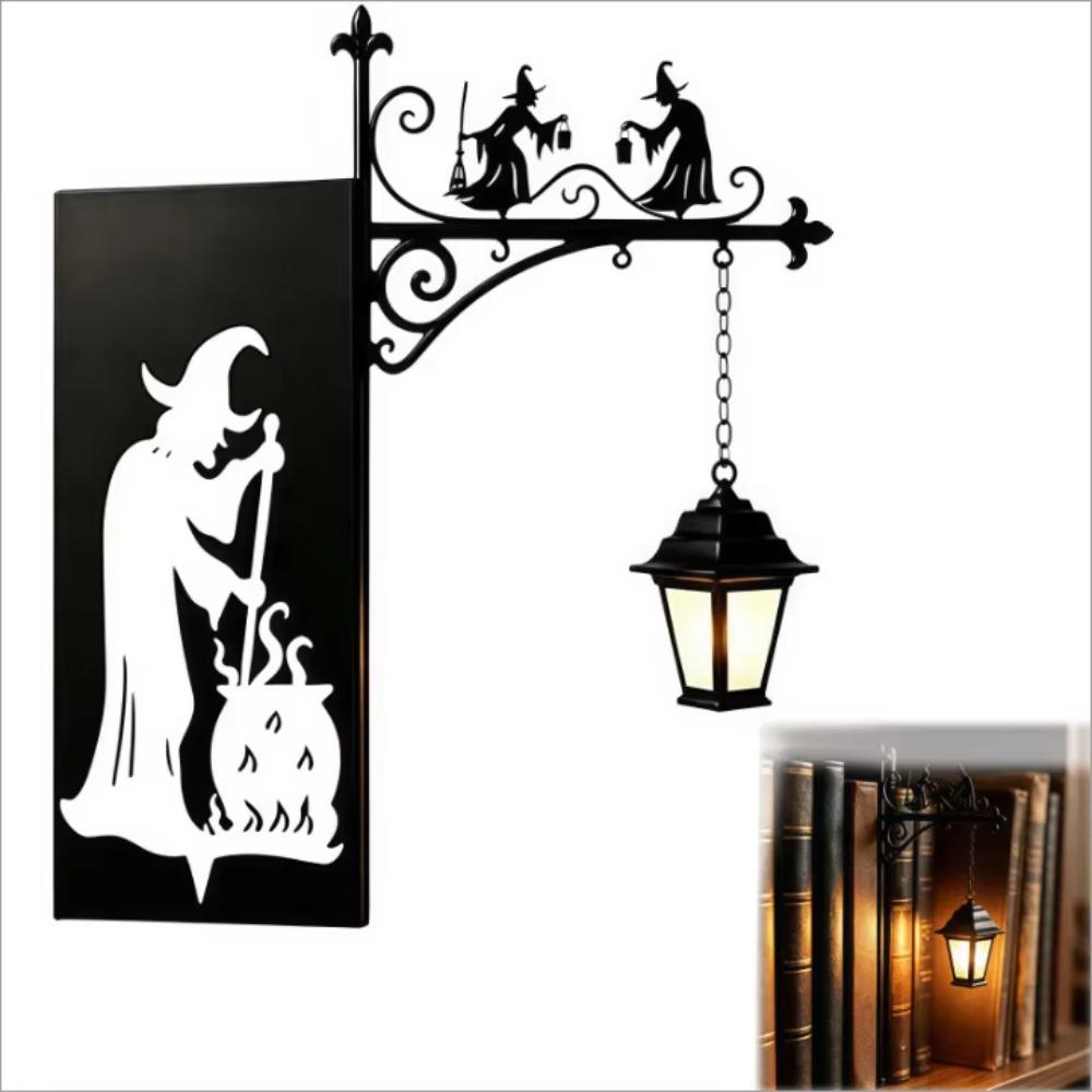 Halloween Retro Bookshelf Lighting Wall Mounted Reading Lamp Metal Gothic LED Night Light  for Studious Home Room Ornament LED