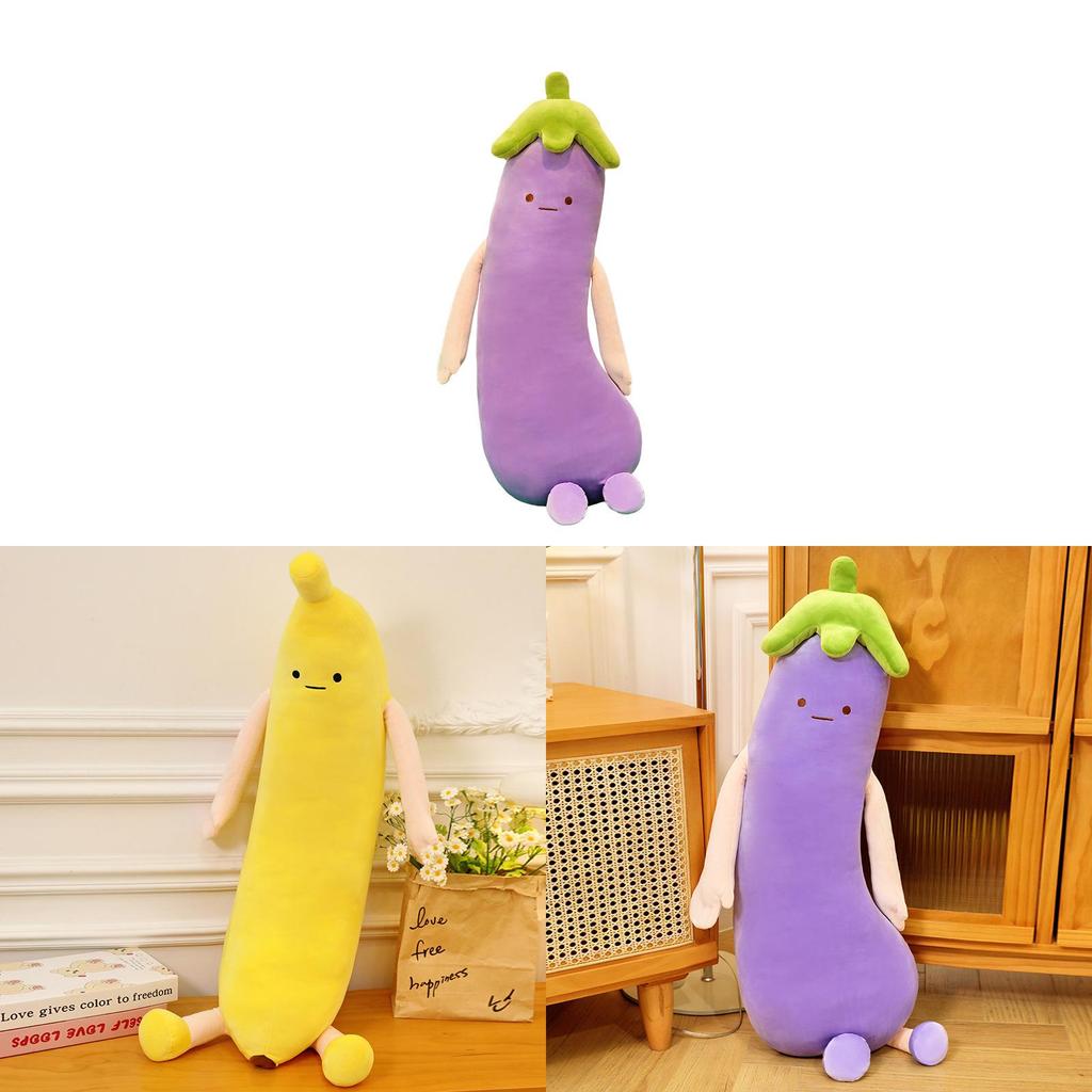 Vegetable Cartoon Pillow Banana Eggplant Plush Body Pillow For Girls And Boys
