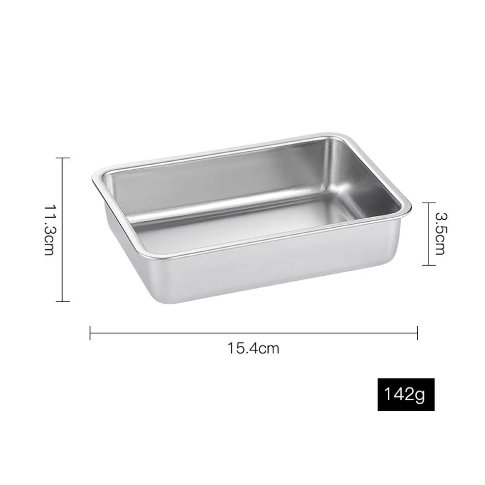 

304 Двойная квадратная тарелка из нержавеющей стали с двумя ушками, золотистая тарелка для жареной курицы, креативный поднос для закусок, конфет, фруктов, золотистый поднос для сервировки