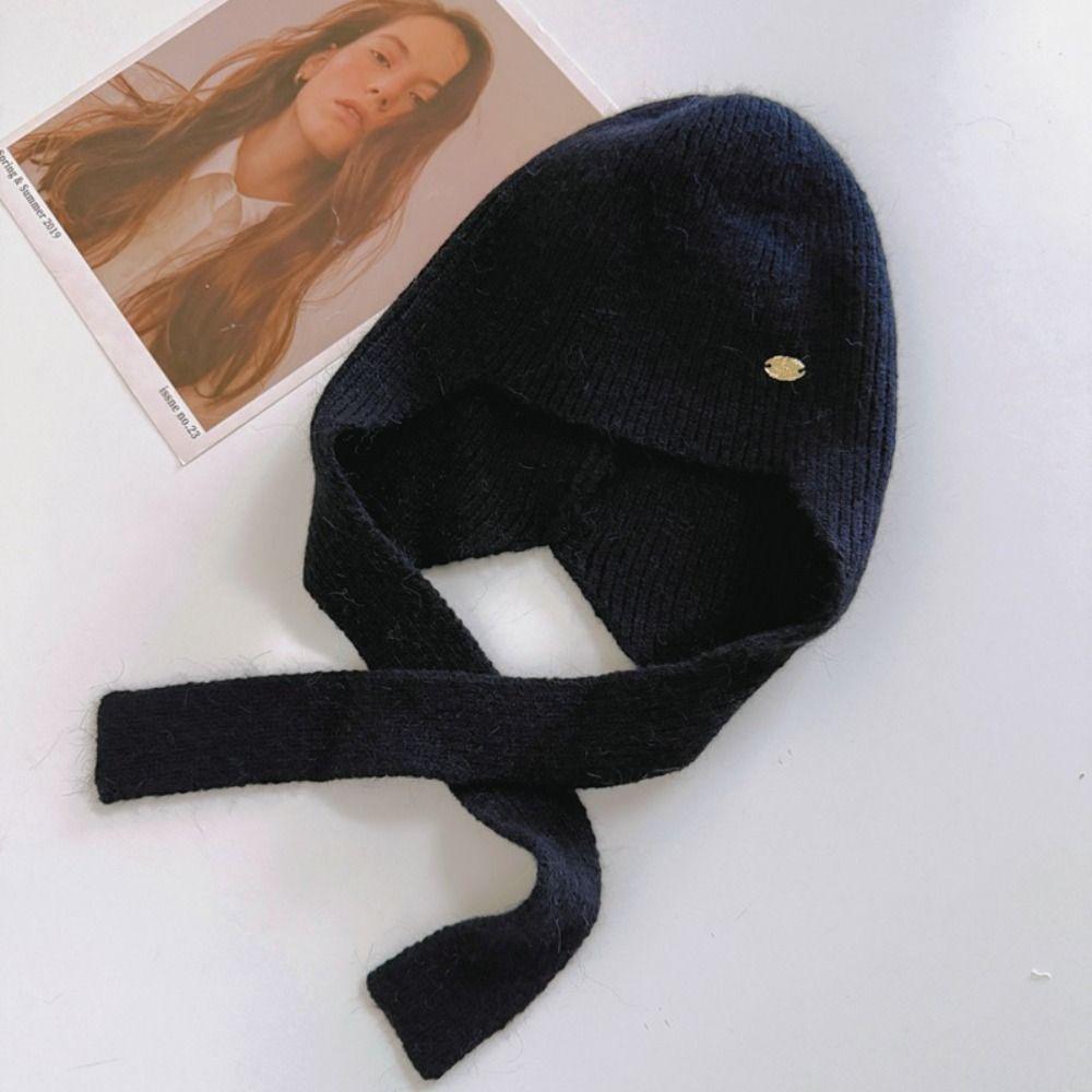 Coldproof Woolen Crochet Beanies Cap Keep Warm Girls Pullover Cap Fashion Knitted Hat  Female