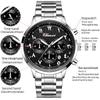 CHENXI Multifunctional Men's Watch, Real Three-Eye Six-Needle Calendar Chronograph, Stainless Steel Strap, Quartz Movement