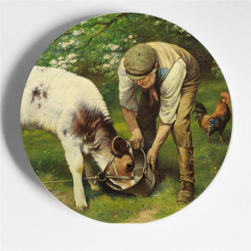 Walter Hunt Fratelli Pittura Arte Piatto Edgar Hunt Animale Cane Gatto Pecora Cavallo Piatto Decorativo Piatto da Appendere Arte Sfondo