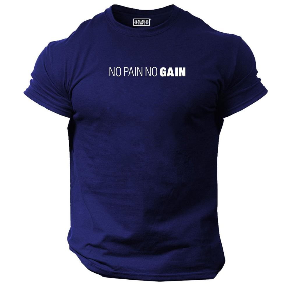No Pain No Gain T-Shirt Fitnesskleidung Bodybuilding Training Workout Übung Top