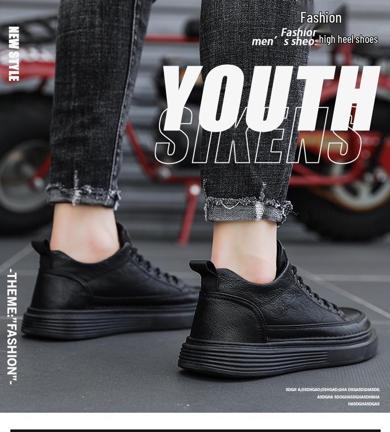 2023 Men's Casual Black Low-Top Korean Style Sport & Work Shoes