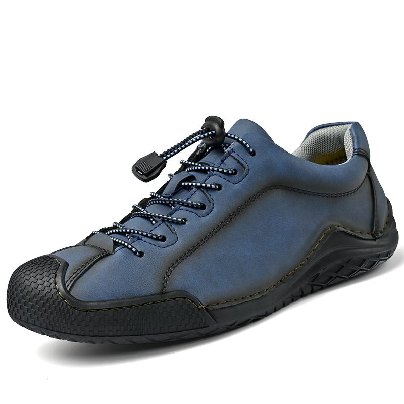 Nya Herrskor av Hög Kvalitet Bekväma Läder Vardagsskor Andningsbara Loafers Handstygnad Sula Körskor för Män Plusstorlek