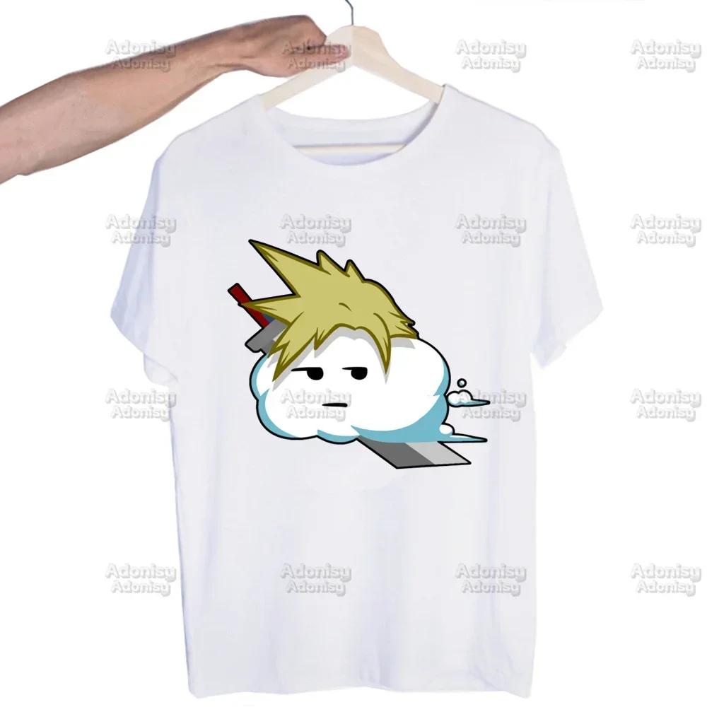 Final Fantasy 7 Fan Art Harajuku Men's Tshirt Printed Unisex Short Sleeve T-shirt Cool Cartoon Casual Male Streetwear Tops