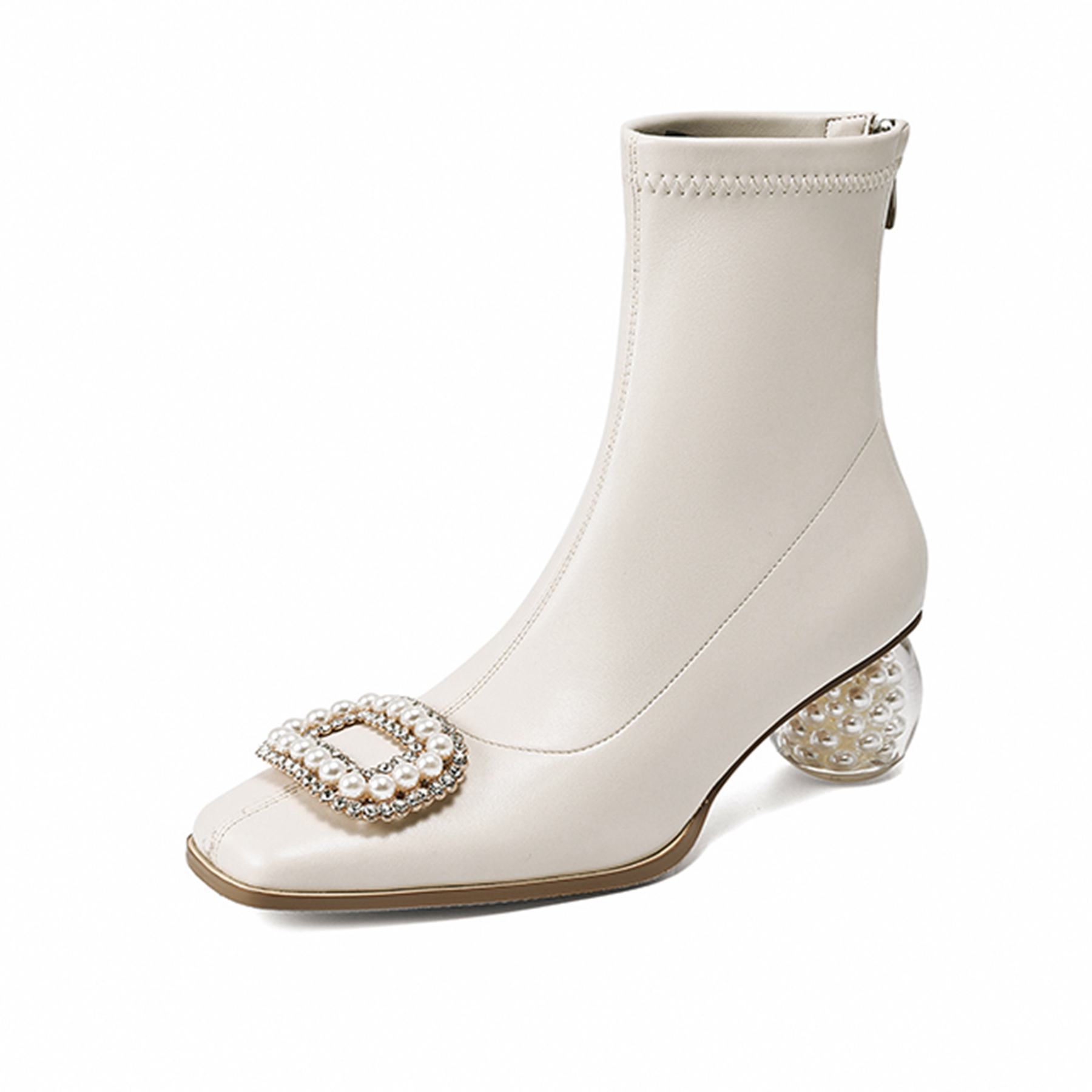 

Krazing Pot Микрофибра Зимние Кристаллы Средний Каблук Современные Ботинки Женские Ботинки С Молнией Сзади Размер 42 Жемчужная Пряжка Эластичные Ботинки 38 слоновая кость