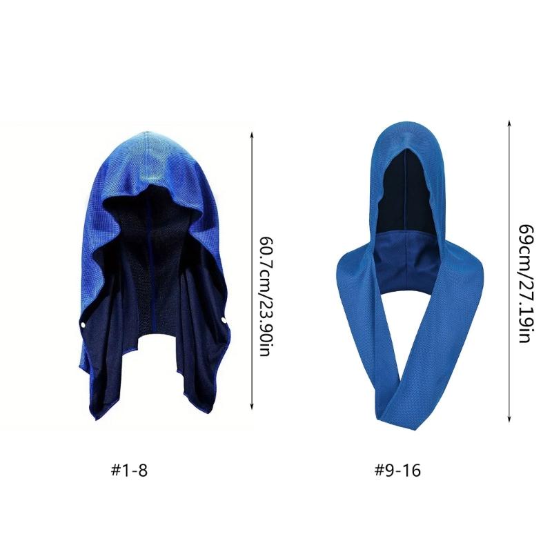 Cooling Hoodie Towel Cooling Neck Wrap Sport Head Towel Sports Towel for Outdoor Activity Rapid Drying and Absorbent