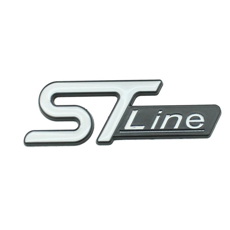 KFLV8 2pcs 3D ST-Line Metal Automotive Stickers for the Middle Grill Rear and Fender, Applicable To Ford Car Serials