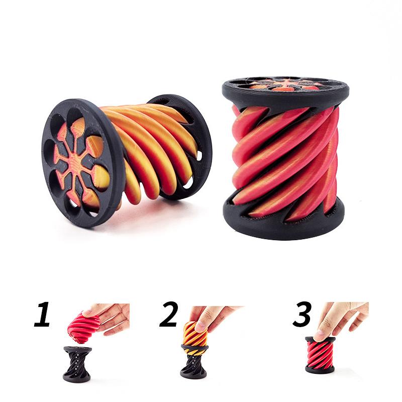 Jouets à vis rotatives imprimés en 3D Jouets sensoriels anti-stress Sculpture traversante pyramidale Jouets à tourbillonner cône en spirale pour enfants Adultes