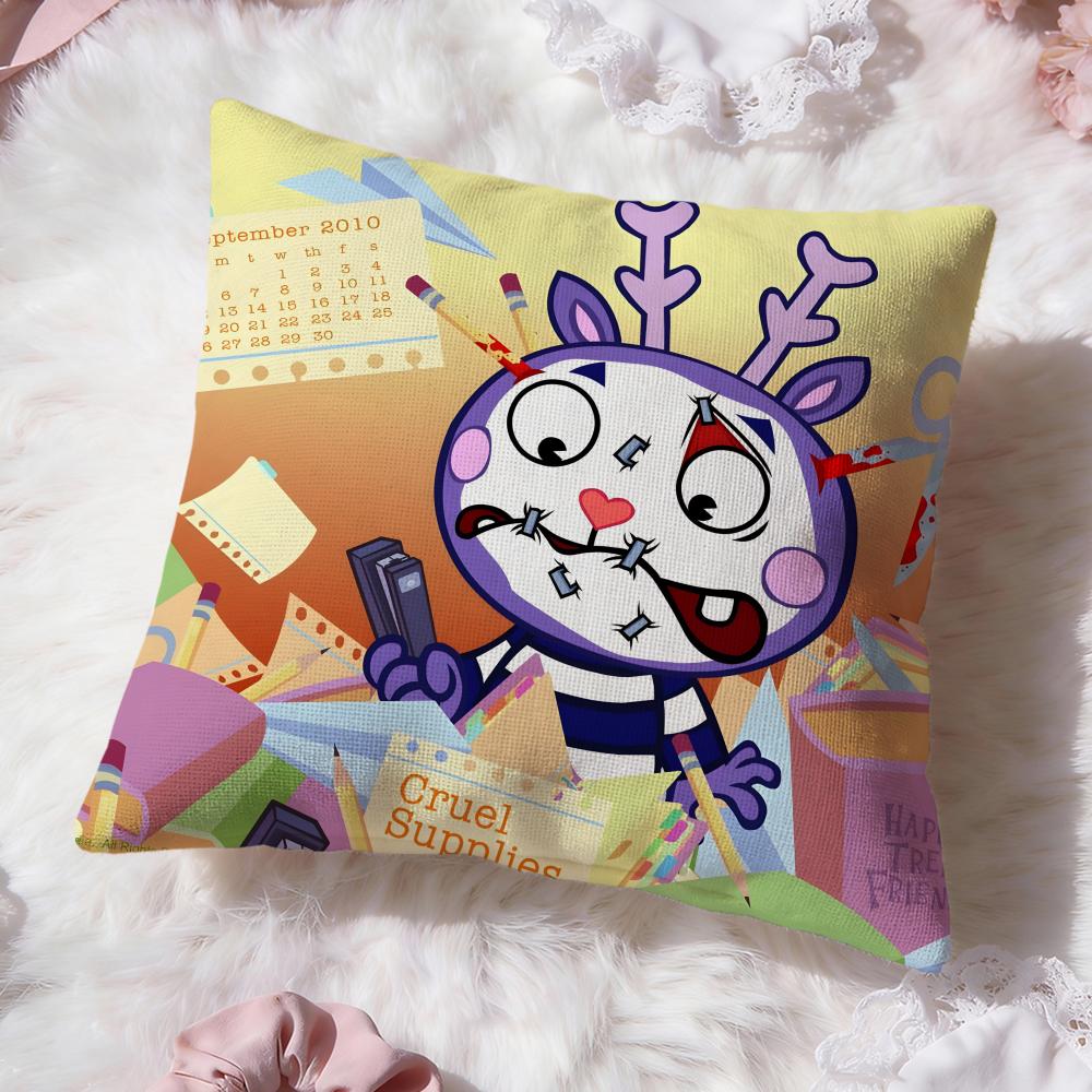 Anime H-Happy Tree Friends Kissenbezug Premium Komfort Wendbarer Kissenbezug -Zwei-in-Eins-Design für jeden Raum & Autoinnenraum