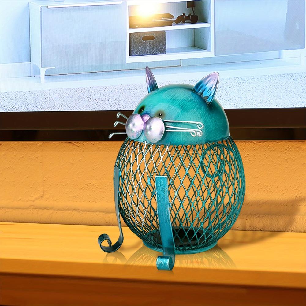 Cat Coin Piggy Bank Animal Piggy Bank with Bottom Cover Creative Cat Gift Suitable for Home Living Room Bookshelf Decoration Birthday Gift