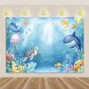 Marine Life Exploration Ocean Theme Series Birthday Party Decoration Background Cloth Gift Underwater Banner Photography Studio