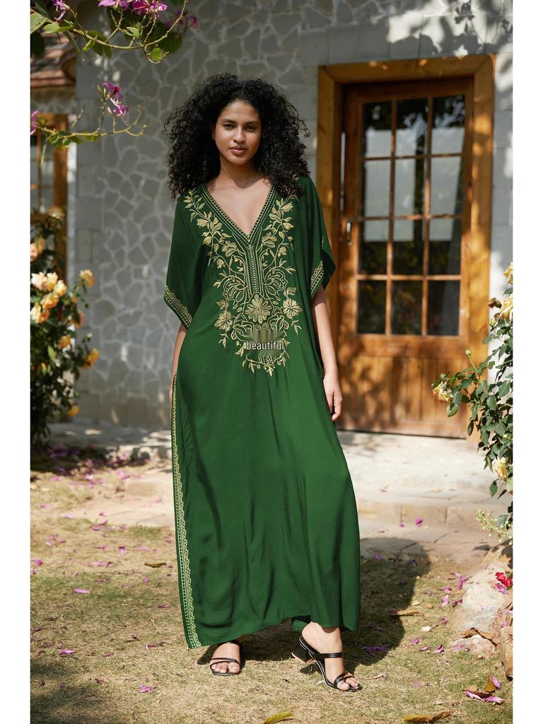 2024 Cotton Embroidered Vacation Plus Size Beach Dress Cover-up