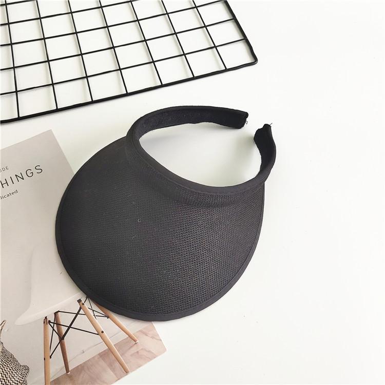 Women Summer Empty Top Visors Sun Hat Simple Solid Color Wide Brim Sunscreen Cap Female Outdoor Adjustable Travel Beach Hats