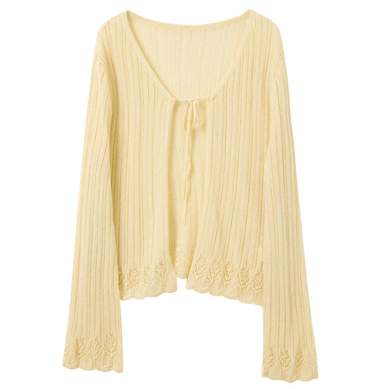 Women's Lyocell Blend V-Neck Knit Cardigan