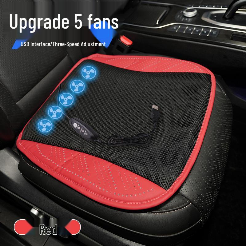 USB-Powered Breathable Ice Silk Car Seat Cushion for Summer Cooling