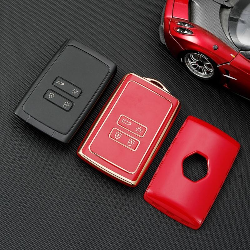 Waterproof Automotive Key Shell 4 Buttons Remote TPU Key Card Case Fob Cover Holder Modified Suitable for Espace/Tce/300