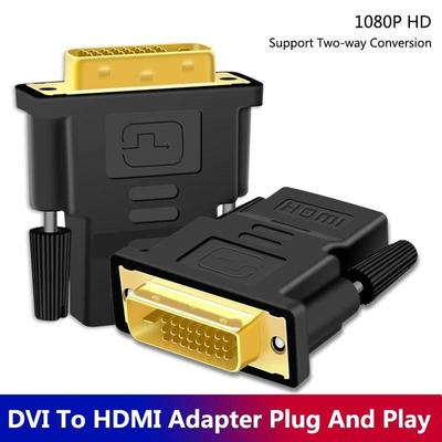 1080p DVI 24+1 Pin męski na HDMI-kompatybilny żeński adapter konwertera kabel przełącznika przedłużacz do projektora laptopa TV Box PS4