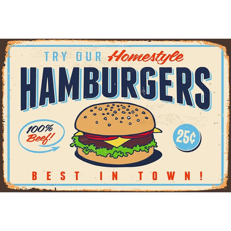 Retro Metalowy Szyld Blaszany Plakietka z Wintydżowym Urokiem do Dekoracji Ścian Baru i Kawiarni