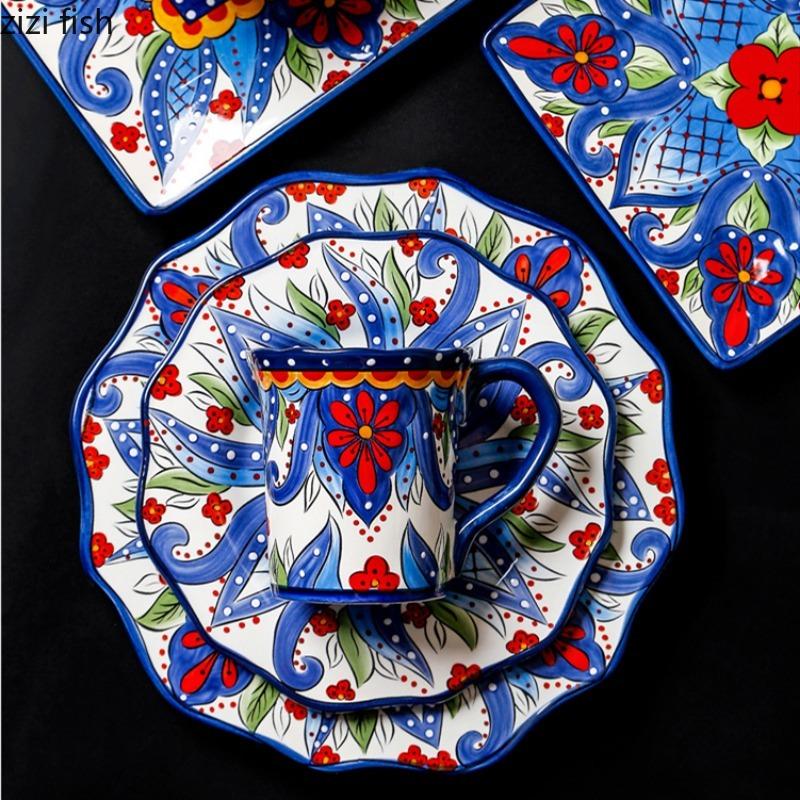 Ceramic Dinner Plate Western Steak Plate Dessert Plates Soup Bowl Sushi Plates Fruit Salad Bowl Livelihood Water Cup Coffee Cup